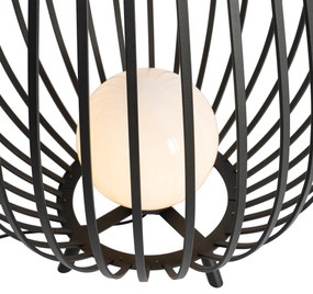 Design állólámpa fekete opál üveggel 110 cm - Angela