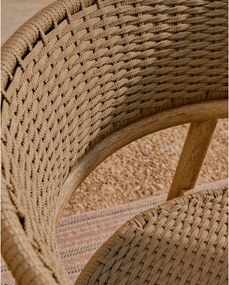 Natúr színű tömörfa kerti fotel Arinella – Kave Home