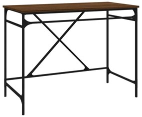 barna tölgyszínű szerelt fa és vas íróasztal 100x50x75 cm