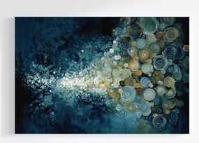 Canvas Vászonkép Absztrakt Geometria Kerekek Sötétkék Barna 120x80