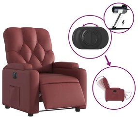 vidaXL bordó műbőr elektromos dönthető fotel