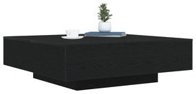 LED lámpás kávézóasztal fekete tölgy 100x100x31 cm