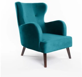 Türkiz bársony füles fotel Noemye – Bonami Selection