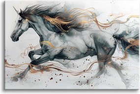 Vászonkép falikép nappaliba ló galopp arany 80x120cm