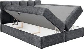 Boxspring ágy, 200x200, sötétszürke, NEGRY