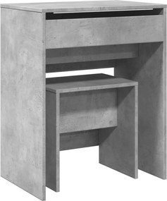 vidaXL betonszürke fésülködőasztal és ülőke 60 x 40 x 113,5 cm
