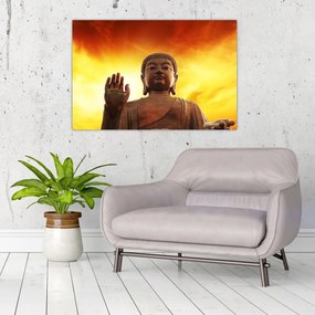 Kép - Buddha piros és sárga háttérrel (90x60 cm)