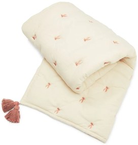 Világossárga-rózsaszín bio pamut steppelt gyerek takaró 90x120 cm Bows – Cam Cam Copenhagen