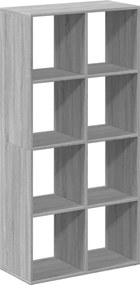 vidaXL szürke sonoma szerelt fa elválasztó könyvespolc 69,5x29x137,5cm