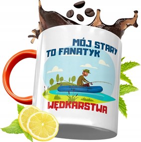 Narancssárga Bögre Horgászoknak Ajándék fényképes nyomtatással