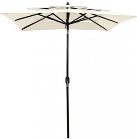 3 szintes homokszínű napernyő alumíniumrúddal 2 x 2 m