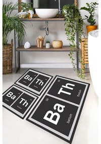 Fekete fürdőszobai kilépő szett 3 db-os 60x100 cm Barium – Foutastic