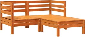 vidaXL 2 személyes viaszbarna tömör fenyőfa kerti kanapé lábtartóval