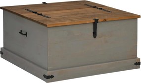 vidaXL szürke tömör fenyőfa HALDEN tárolószekrény 91x91x47 cm