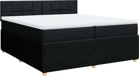 vidaXL fekete szövet rugós ágy matraccal 200 x 200 cm