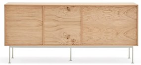 Yoko krémfehér komód tölgyfa dekorral, szélesség 180 cm - Teulat