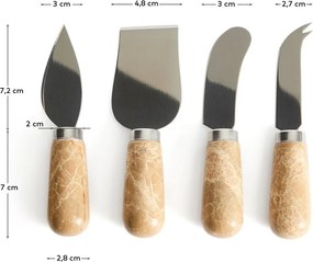 Rozsdamentes acél sajtvágó kés készlet 4 db-os Adoma – Kave Home