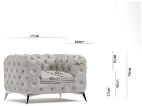 Világosszürke bársony fotel Chelsea – Ropez