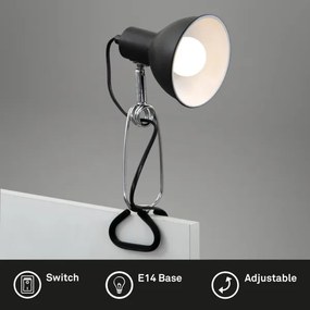Briloner 2790-015 - FIX csíptetős lámpa 1xE14/8W/230V fekete/fényes króm