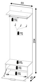 NORDIC D PRZEDPOKÓJ DĄB EVOKE/TABLILA/BIAŁY 5W