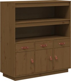 vidaXL mézbarna tömör fenyőfa magasszekrény 100 x 40 x 108,5 cm