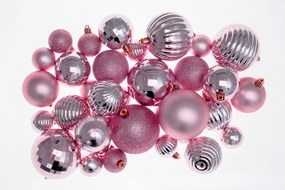 Tutumi, függő karácsonyfa díszek 36 db 311433, rózsaszín CHR-02000