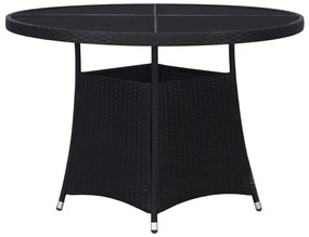 vidaXL fekete polyrattan kerti asztal 110 x 74 cm