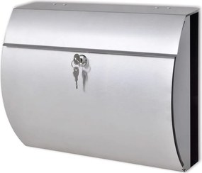 vidaXL Rozsdamentes acél postaláda