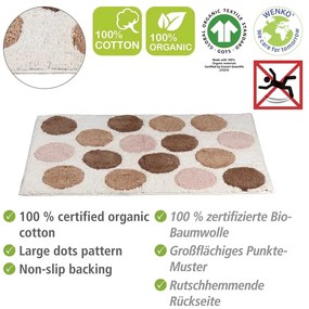 Barna-bézs bio pamut fürdőszobai kilépő 60x90 cm Tibet – Wenko