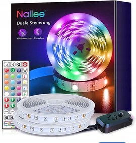 Nallee Led szalag 15m Rgb 2x7.5 M távirányító szinkron zene