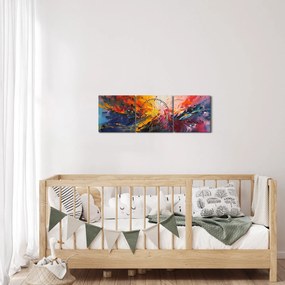 Kép - Színes absztrakció (órával) (90x30 cm)
