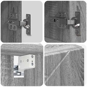 Fürdőszoba bútor szett 4 pcs Szürke sonoma 61 x 35 x 64 cm