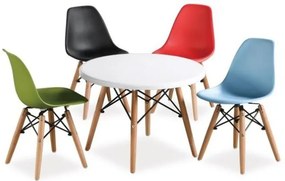 Étkezőasztal, fehér/bükk, GAMIN II NEW 80cm