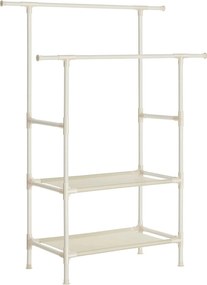 Ruhaállvány két akasztóval és kétpolccal fehér 114x45x114cm
