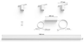 Philips-KÉSZLET 3xLED RGB Dimmelhető lámpa sínrendszerhez Hue LED RGB/15,6W/230V