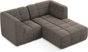 Barna buklé sarokkanapé (jobb oldali-heverő résszel) Aloha – Makamii