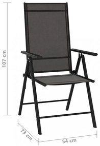 9 részes fekete-antracitszürke kerti ülőgarnitúra