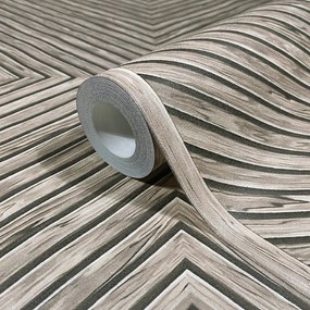 Fa paneleket utánzó tapéta szürke fekete Bézs tapéta