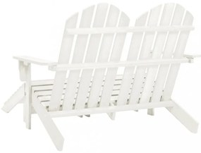 kétszemélyes fehér fenyőfa kerti adirondack szék és zsámoly