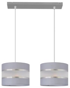 Csillár zsinóron HELEN 2xE27/15W/230V szürke/ezüst