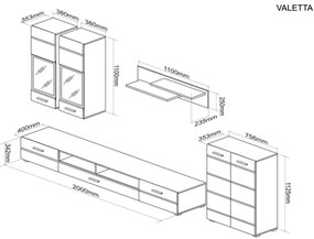 VALETTA 5 részes Nappali szett, kasmír