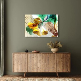Kép - Levelek tollal (90x60 cm)