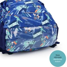 Hátizsák, iskolatáska, cipzáras, GABOL Crew, kék, foci (GA238440F)