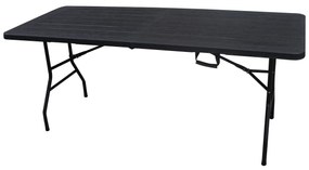 Autronic Kerti asztal, fém, műanyag, fekete,AZ-K100 3 BK