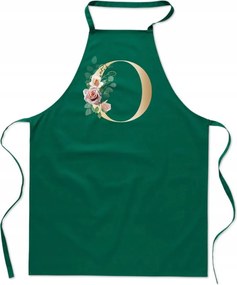 Konyhai Kötény zöld O Betűvel Monogram Ola Olívia Olga FA_333_z