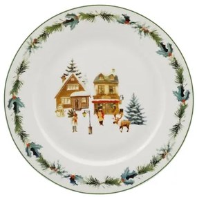 Karácsonyi porcelán nagy tányér 27 cm díszdobozban Christmas Village
