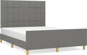 vidaXL sötétszürke szövet ágykeret matrac nélkül 140 x 190 cm