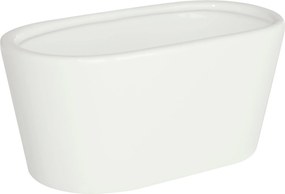 Virágcserép kerámia fedél fehér fényes ovális 19,5cm orchidea pozsgások