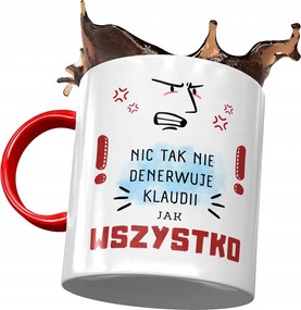 Piros Bögre Klaudia Barátnő Feleség Ajándék Nyomtatott Fotóval