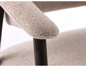 Bézs tölgyfa karfás étkezőfotel szett 2 db-os Elk – Unique Furniture